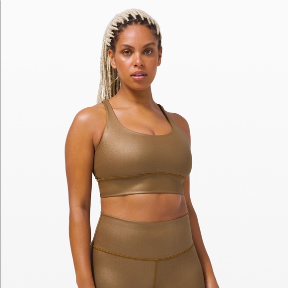 Lululemon Bra Long Line Matte Copper Foil Size 4